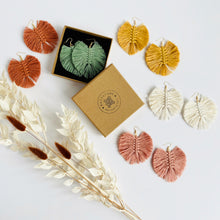 Load image into Gallery viewer, Macramé Feather Earrings