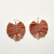 Load image into Gallery viewer, Macramé Feather Earrings