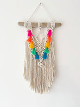 Load image into Gallery viewer, Macrame Wall Hanging with Rainbow Tassels