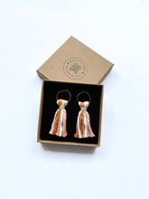 Load image into Gallery viewer, Hoop Earrings with Macrame Tassels