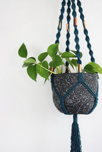 Load image into Gallery viewer, Peacock Macrame Plant Hanger with Copper Beads