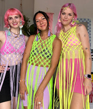 Load image into Gallery viewer, Neon Macrame Vests with Fringing