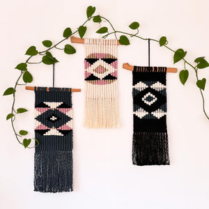 Teal Aztec Inspired Macrame Wall Hanging