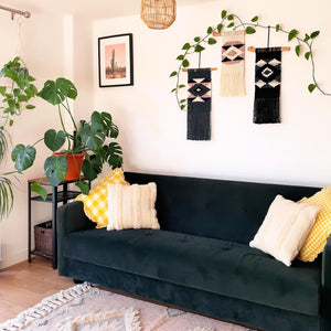 Teal Aztec Inspired Macrame Wall Hanging