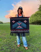 Load image into Gallery viewer, Black Thunderbird Macramé Wall Hanging – Large Handmade Fibre Art