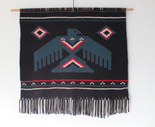 Load image into Gallery viewer, Black Thunderbird Macramé Wall Hanging – Large Handmade Fibre Art