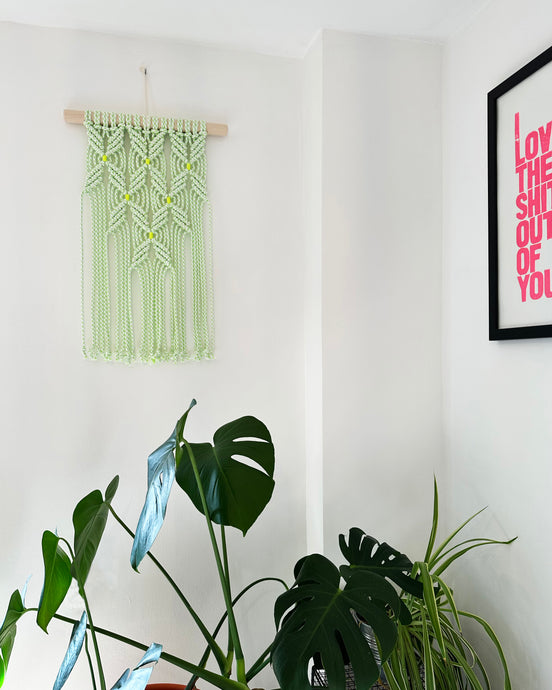 Macrame Wall Hanging with Neon Pop