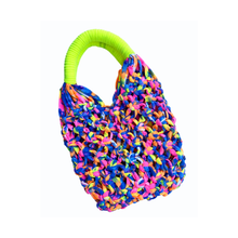 Load image into Gallery viewer, Neon Rainbow Print Macrame Bag - Medium Size